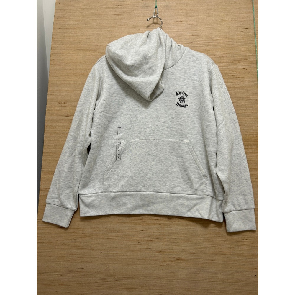 Alpine Design Womens Cream Heather Pullover Hoodie Sweatshirt Size M Pre-Washed